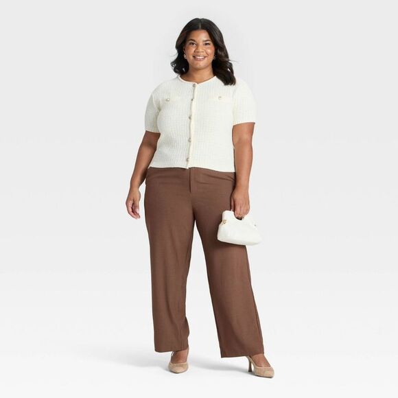 A New Day - Women's Mid-Rise Bootcut Pants - A New Day Brown 1 Brown - Picture 3 of 3